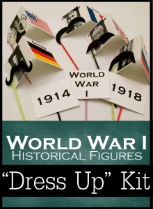 Classical Conversations Cycle 2 Week 14 teach World War I historical figures with a printable "Dress-up" kit. SO CUTE!