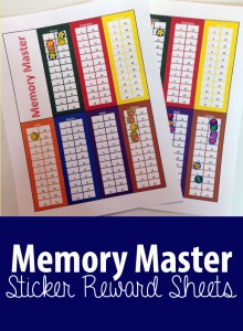 Awesome and Simple Memory Master Sticker Sheets! Great way for kids to see how they're doing!